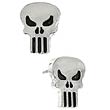 Punisher Silver Tone Stud Earrings